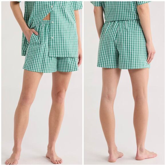 NWT WAYF Green Gingham Shorts Sz Large - Picture 1 of 2